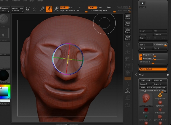 Creation of Clay draft of a human head: Step 8